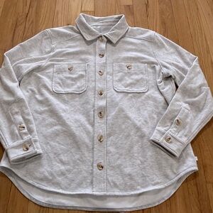 Travis Matthew Heather Light Gray Cloud Fleece Shirt Jacket Shacket Sz L